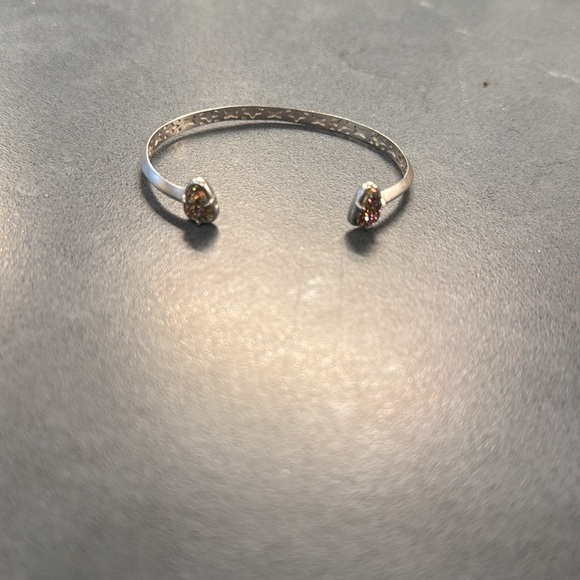 Kendra Scott Rainbow Drusy Matte Silver Cuff Bracelet - Picture 2 of 4